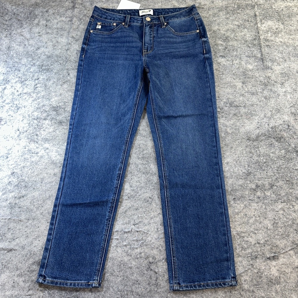 New Seven7 90s Straight Leg‎ Jeans Women's Size 6 Dark Wash High Rise
